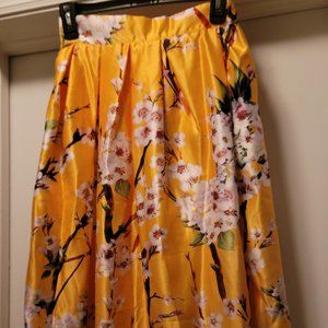 Beautiful Satin Yellow Skirt